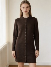 NWT TOPSHOP brown ribbed knit dress