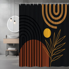 Stylish Black and Gold Shower Curtain with Modern Design
