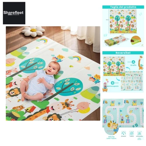 Krabbelmatte Baby, 200x180x1cm, XXL, Baby Spielmatte, Ungiftig Geruchlos XPE-...