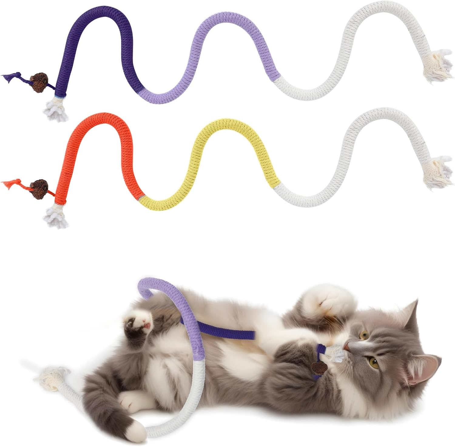 2Pcs Cat Chew Rope Toys Catnip Rope Toys, 70Cm Bite-Resistant Sisal Rope Cat Toy