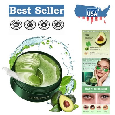 Deeply Moisturizing 60 Pcs Avocado Eye Patches - Natural Anti-Aging Treatment