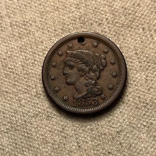 Photo of a 1853-P Large Cent from an eBay listing that sold on Jul 21, 2026