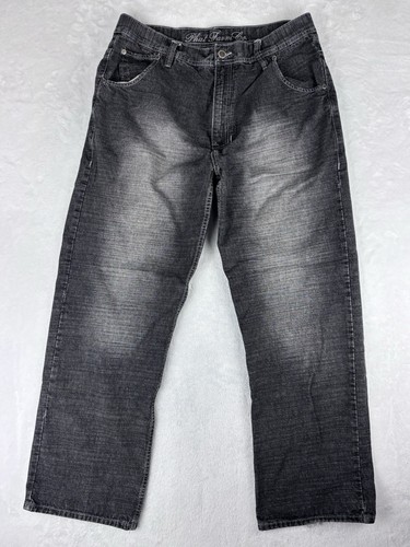 Vintage Phat Farm Jeans Mens 38x33 Black Denim Baggy Loose Hip Hop Y2K Skater