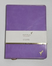 PAPYRUS Purple Ruled Gilded Notebook Journal 240 Ivory Lined Pages with Bookmark