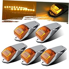 5Pcs Truck Cab Marker Lights 17 LED Amber Cab Roof Top Marker Clearance