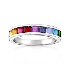 Ross-Simons 0.90 ct. t.w. Multi-Gemstone Ring in Sterling Silver