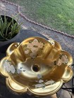Vintage Floral Sink Scalloped over edges Drop In Beautiful Gold — photo 6