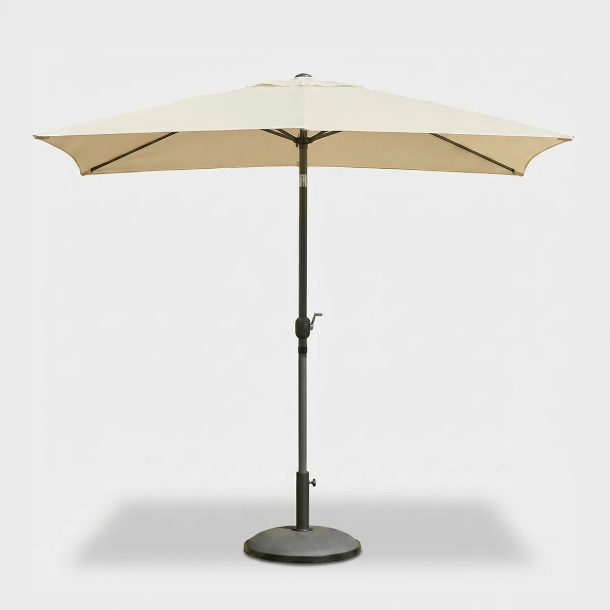 Parasol rectangulaire 3x2 m effet bois orientable avec manivelle de guidage