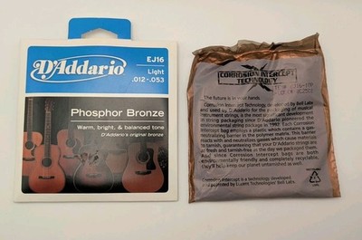 Two D'Addario EJ16 Phosphor Bronze Light Acoustic Guitar Strings .012-.053 NOS