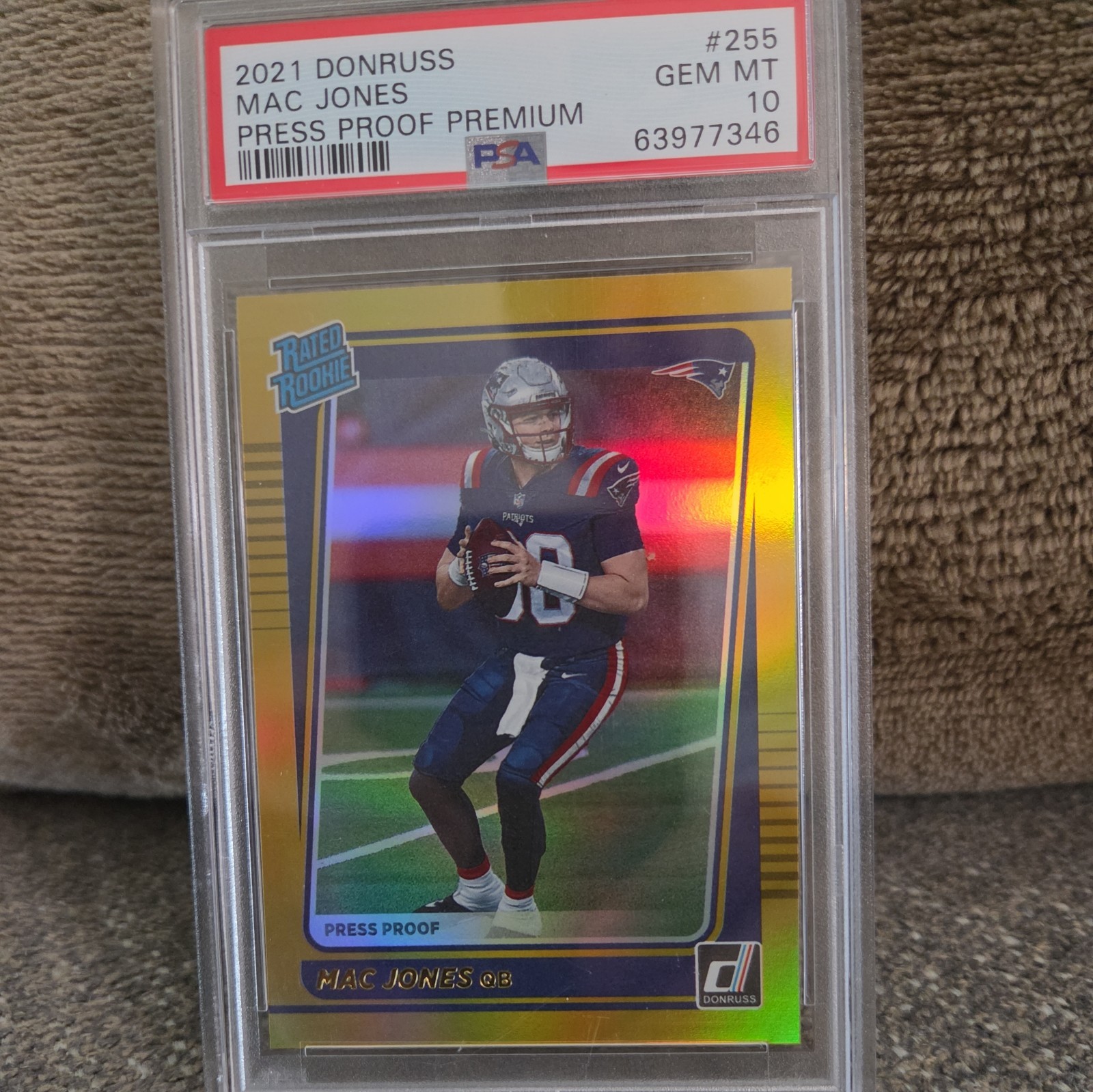 Mac Jones Panini Donruss #255 Press Proof Premium