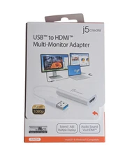 j5create JUA254 USB 2.0 to HDMI Display Multi-Monitor Adapter NIB