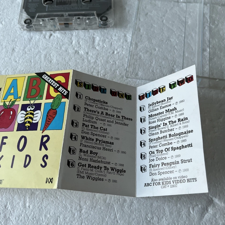 ABC For Kids Cassette Rare Greatest Hits 90s Music Wiggles Australian Edition - Image 4 of 4