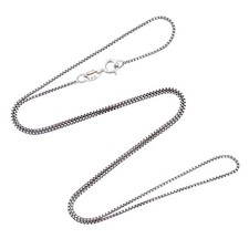 Vintage Sterling Silver 925 Box Chain Necklace 18  