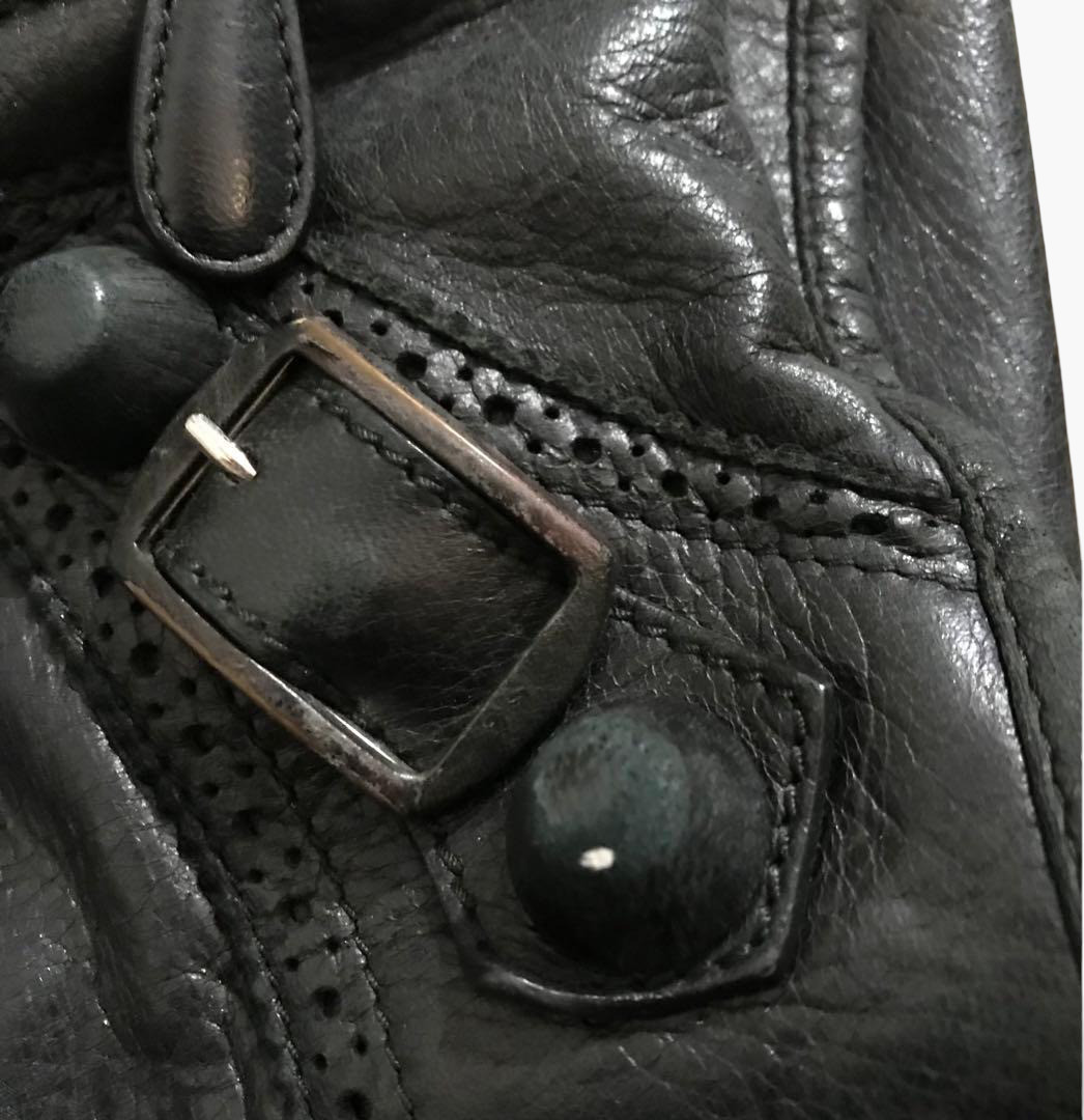 Auth Balenciaga Giant City Black Leather 2Way Shoulder Handbag 204529 Y2K thumbnail 5
