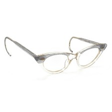 Titmus Vintage Blue Clear Cat Eye Eyeglasses Frames 42-18 150 USA Retro Women