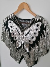 Vintage 70s Style Blouse With Iconic Sequins And Butterfly Motif