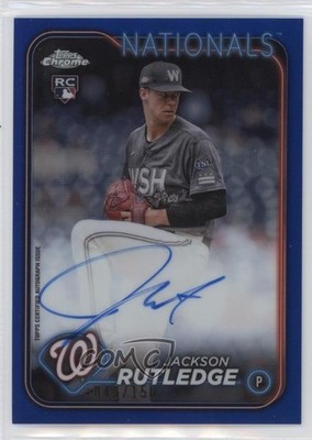 2024 Topps Chrome Rookie Blue Refractor /150 Jackson Rutledge Auto RC 0s55