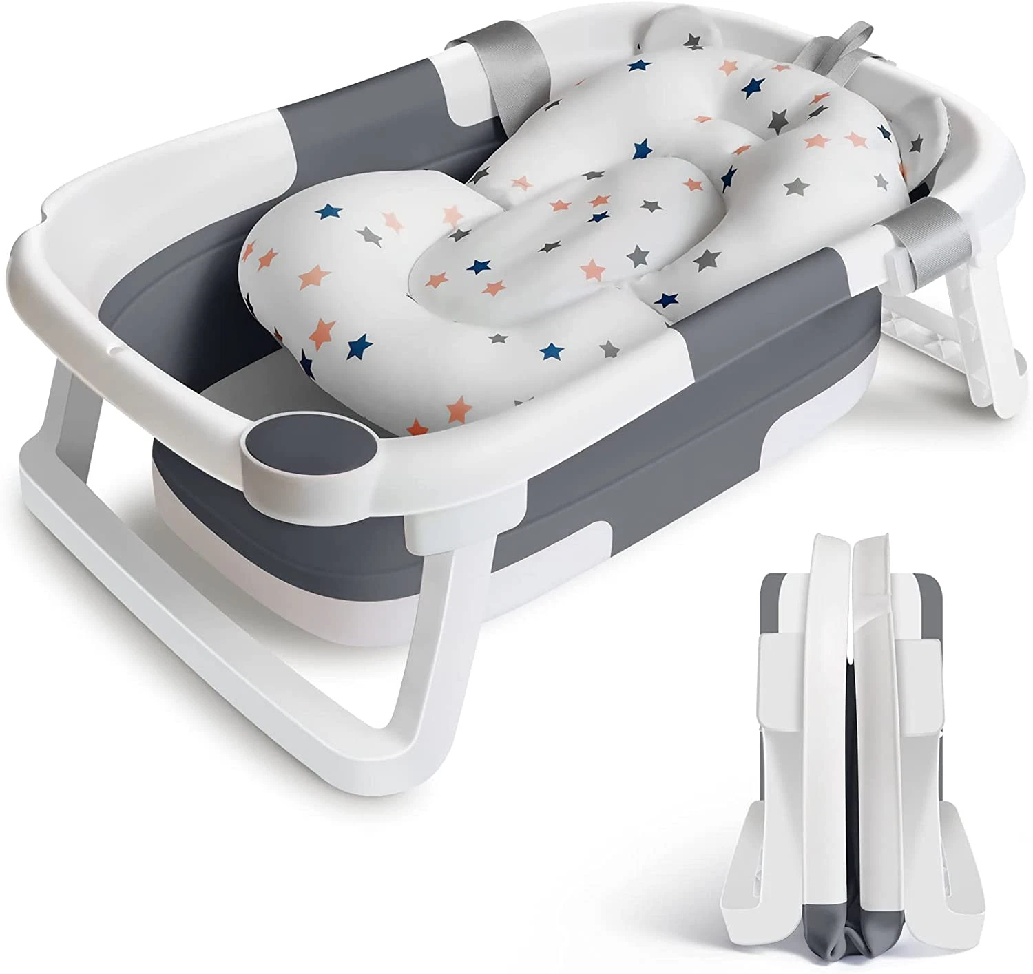 Foldable Baby Bath Tub with Cushion Pad Non-Slip Collapsible Toddler Bathtub
Opens in a new window o