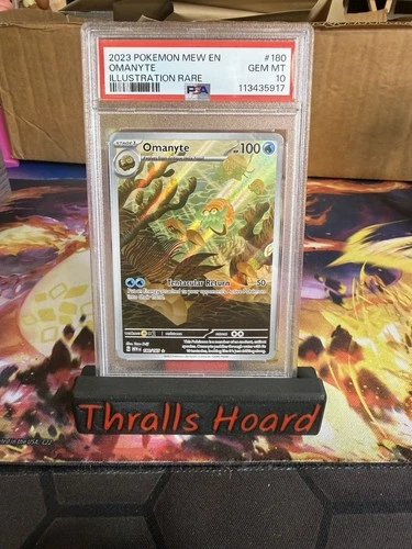Pokémon TCG Omanyte Scarlet & Violet 151 Illustration Rare Card 180/165 Psa 10