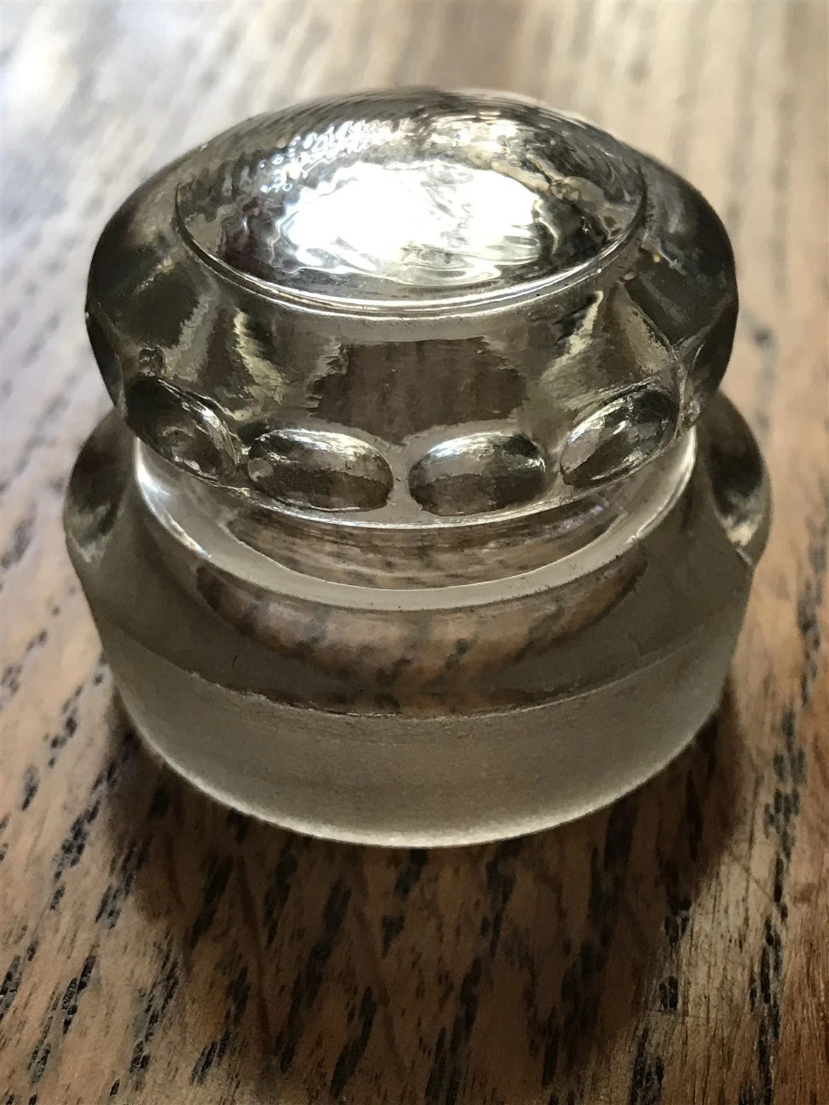 VINTAGE GLASS DISPLAY APOTHECARY CANDY JAR LID ONLY DAKOTA THUMBPRINT 1 1/2" dia