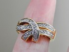 FANCY RING criss cross design gold and silver metal — photo 6