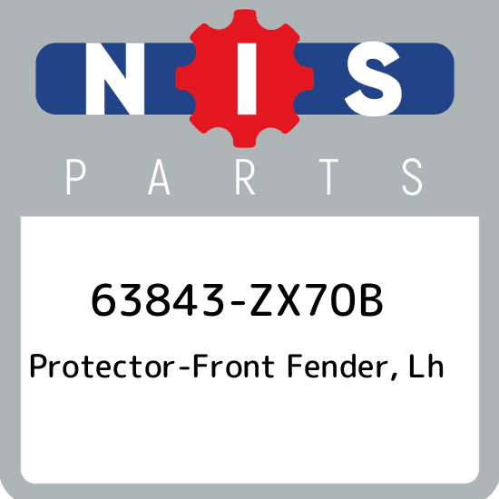 63843-ZX70B Nissan Protector-front fender, lh 63843ZX70B, New