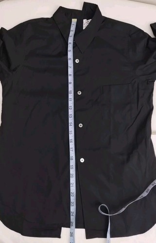 Comme Des Garcons Womens Asymmetrical Black Long Sleeve Button Up Blouse Size S - Picture 9 of 10