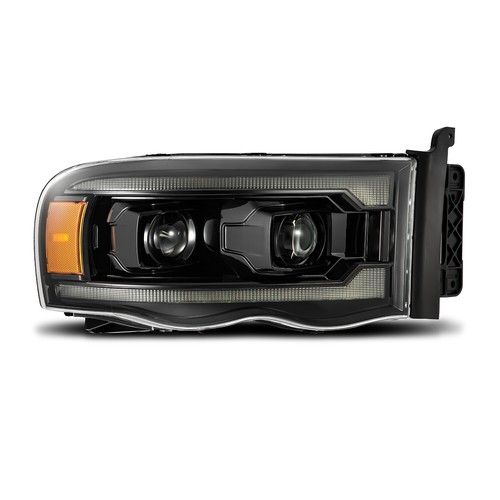 FIT 02-05 Dodge Ram 1500/2500/3500 LED Drl Dual Projector Headlights Alpha Black - Bild 3 von 8