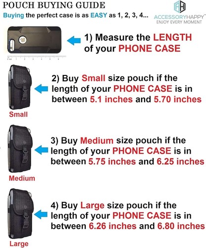 Rugged Nylon Phone Holster with Adjustable Belt Loop for All Popular Smartphones - Picture 4 of 9