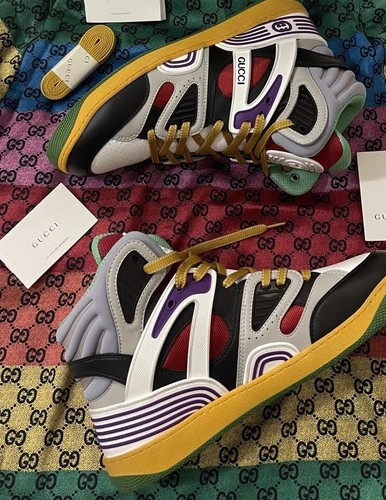 GUCCI BASKET HIGH TOP "DEMETRA" MEN's Size 9.5 SNEAKERS - Picture 10 of 17