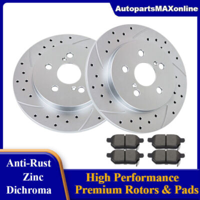 Rear Drill Brake Rotors Brake Pads Kit for Toyota Corolla Matrix Prius Discs Kit