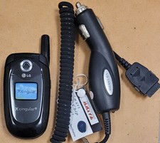 LG CG225 - Black  Cingular / AT T  Rare Cellular Flip Phone - Bundled