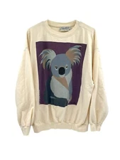 Vintage Stewart Merrett Australian Shirt Koala Long Sleeve Crew Neck Size Large