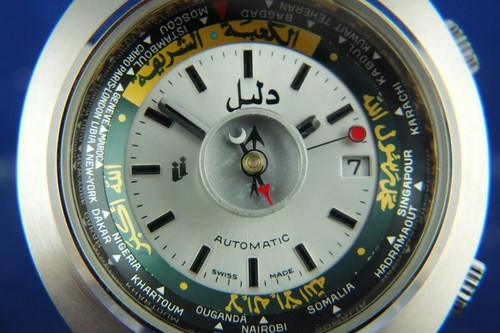 Dalil Monte Carlo Muslim Automatic Watch 1970s Vintage Swiss NOS Boxed AS 2063 - Picture 5 of 12