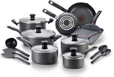 T-fal Initiatives 18 Piece COOKWARE SET, Nonstick Pots And Pans SET, Charcoal 802566920453  eBay