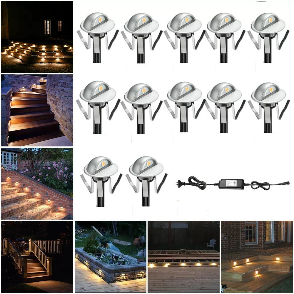 10Pcs 12V 35mm Warm White 0.4W Half Moon Outdoor Yard LED Deck