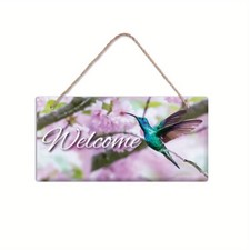 1set PVC Hanging Wall tions with Jute Twine Rectangle with Word Welcome Colorful