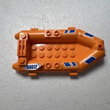Lego Boat Rubber Raft Orange 30086c01pb05 From Set 60012 w/ Stickers Diving Boat