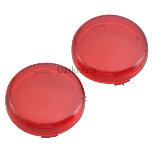 4x Motorcycle Red Turn Signal Light Lens Cover Cap For Harley Sportster 883 1200 - Picture 8 of 12