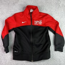 Nike DRI Fit Elite Zip Up Jacket Track Boy s Black Red Small
