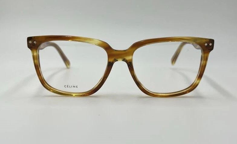 CELINE Women\'s Eyeglasses with Demo Lenses, CL50020I, Striped Brown Amber NEW Authentic CELINE CL50020I 056 Stripe Brown Amber RX  main image 2