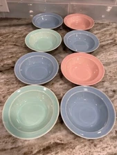 LuRay Pastels Midcentury 5.5in Dessert Bowls Set Of 8 Vintage