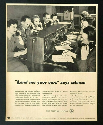1948 Bell Telephone Advertisement Laboratory Engineer Testers Photo Vtg Print AD