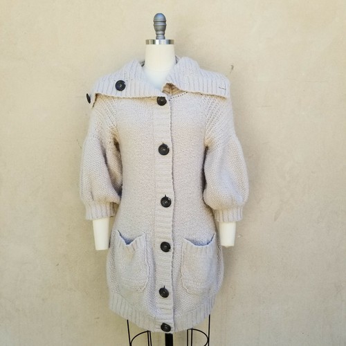 Sleeve Cardigan Ivory Nubby 