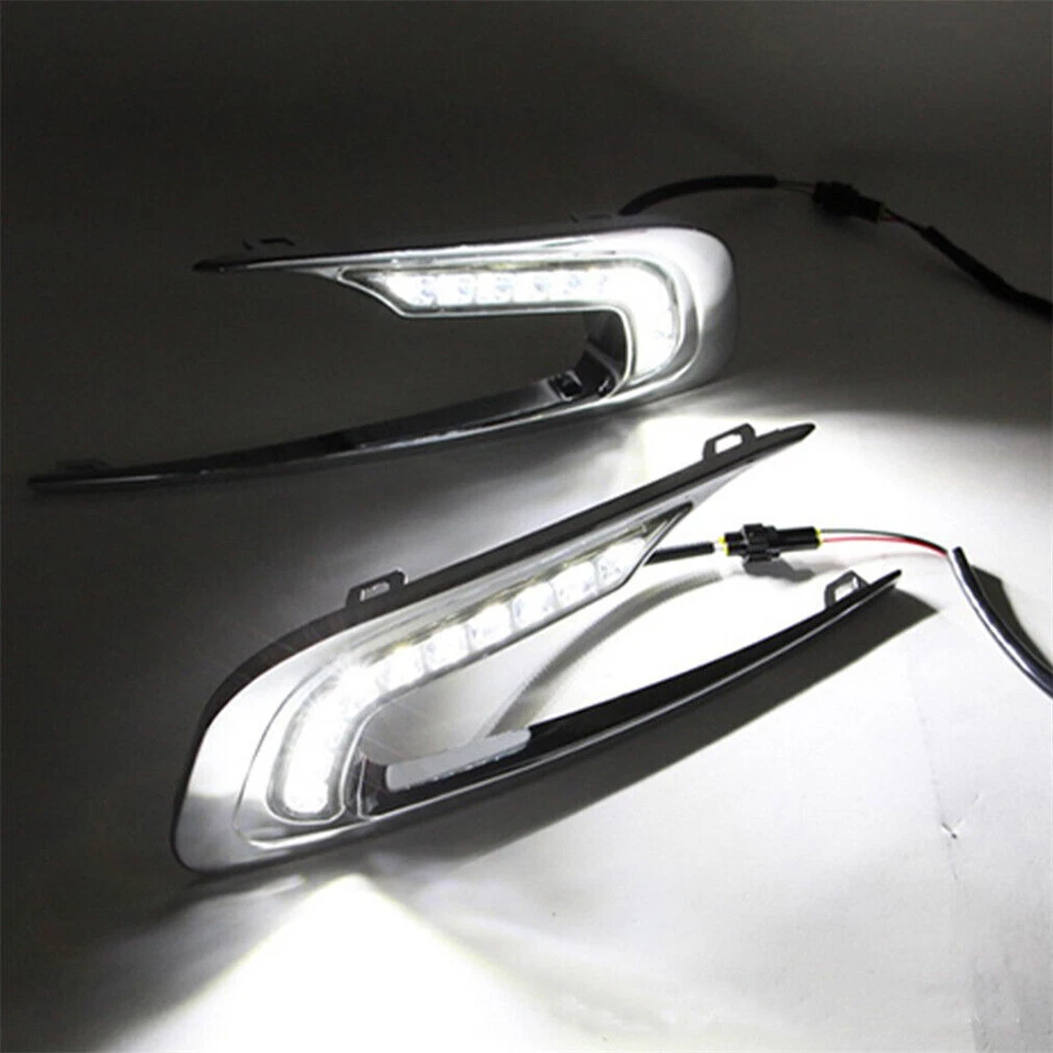 Par de luces de circulación diurna LED antiniebla DRL aptas para Peugeot 2008 2014-2016 Foto 3 de 4