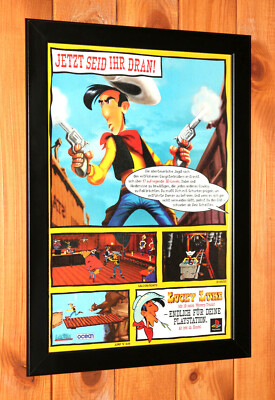 Lucky Luke Video game PS1 Vintage Rare Small Poster / Ad Page