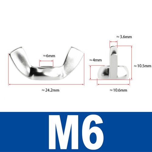 Wing Butterfly Nuts M3 M4 M5 M6 M8 M10 M12 White Zinc Plating Wing Nuts GB62 - Picture 11 of 14