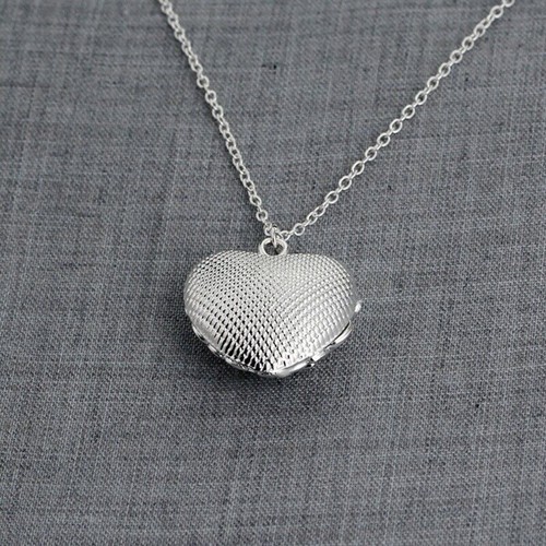 Sterling Silver Heart Pendant Picture Locket Chain Necklace Ladies Valentine - Picture 2 of 60