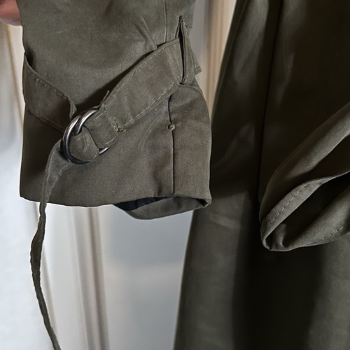 Gorgeous military sty Vintage Olive Green women’s Trench Coat Sz 10 MADE IN USA - Picture 3 of 12
