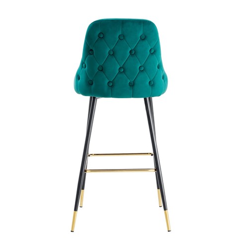 VELVET BAR STOOLS BUTTON BACK BAR STOOLS BREAKFAST BAR STOOL SET OF 2 OR 1CHAIR - Picture 7 of 32